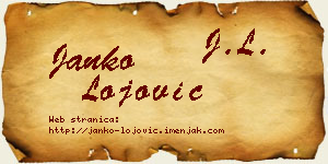 Janko Lojović vizit kartica